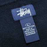 (VINTAGE) 1990'S MADE IN HONG KONG OLD STUSSY NAVY TAG ZIP UP HOODIE COTTON KNIT
