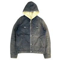(DESIGNERS) 2000'S UNDERCOVERISM DISTRESSED EFFECT 4 POCKET SHERPA HOODED TRUCKER JACKET