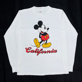 (VINTAGE) 1980'S MADE IN USA WALT DISNEY OFFICIAL MICKEY MOUSE DOUBLE SIDED PRINT LONG SLEEVE T-SHIRT