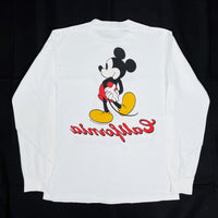 (VINTAGE) 1980'S MADE IN USA WALT DISNEY OFFICIAL MICKEY MOUSE DOUBLE SIDED PRINT LONG SLEEVE T-SHIRT