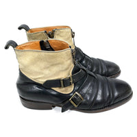 (OTHER) MADE IN ITALY DRIES VAN NOTEN LEATHER X SUEDE BELTED SIDE ZIP BOOTS