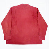 (DESIGNERS) AD1998 COMME des GARCONS HOMME UNEVEN DYED RAYON OPEN COLLAR BOX SHIRT