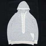 (DESIGNERS) ALEXANDER LEE CHANG STRIPED PATTERN LACE UP HOODIE SWEAT SHIRT