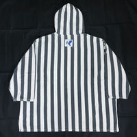 (UNIQUE) 1980'S XTASY STRIPED PATTERN BIG FIT LACE UP HOODED JACKET