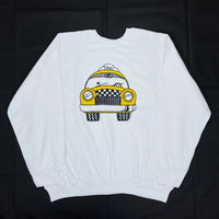 (VINTAGE) DEAD STOCK NEW 1990'S MADE IN USA TAXI ILLUSTRATED PRINT SWEAT SHIRT