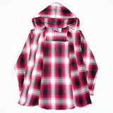 (VINTAGE) 1990'S SHADOW PLAID HOODED LIGHT FLANNEL SHIRT