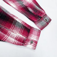 (VINTAGE) 1990'S SHADOW PLAID HOODED LIGHT FLANNEL SHIRT