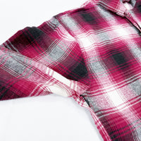 (VINTAGE) 1990'S SHADOW PLAID HOODED LIGHT FLANNEL SHIRT