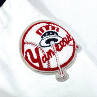 (VINTAGE) 1990'S STARTER MLB OFFICIAL NEW YORK YANKEES SLEEVE LEATHER VARSITY JACKET