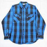 (VINTAGE) 1990'S FIVE BROTHER BLOCK CHECKERED HEAVY FLANNEL SHIRT