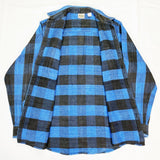 (VINTAGE) 1990'S FIVE BROTHER BLOCK CHECKERED HEAVY FLANNEL SHIRT