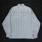 (VINTAGE) 1960'S DICASSIO PATTERNED STRIPES RAYON OPEN COLLAR BOX SHIRT