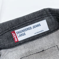 (VINTAGE) DEAD STOCK NEW 2000'S Levi's ENGINEERED JEANS 2 POCKET BLACK DENIM TRUCKER JACKET