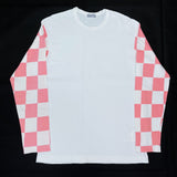 (DESIGNERS) AD 2001 COMME des GARCONS HOMME SLEEVE BLOCK CHECKERED PANELED LONG SLEEVE SHIRT