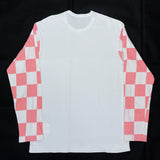 (DESIGNERS) AD 2001 COMME des GARCONS HOMME SLEEVE BLOCK CHECKERED PANELED LONG SLEEVE SHIRT