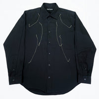 (DESIGNERS) 2000'S ISSEY MIYAKE FRONT EMBROIDERED LONG SLEEVE SHIRT