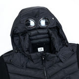 (DRSIGNERS) 2000'S C.P.COMPANY DOWN X KNIT PANELED HOODED GOGGLE JACKET