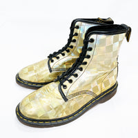 (OTHER) MADE IN ENGLAND DR MARTENS 8 HOLE PLAID PATTERN BOOTS