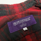 (DESIGNERS) NEPENTHES SHADOW PLAID OPEN COLLAR BOX SHIRT