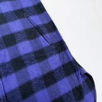 (DESIGNERS) NEEDLES SHADOW PLAID PATCH POCKET LONG LENGTH FLANNEL SHIRT WITH GUSSET