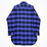 (DESIGNERS) NEEDLES SHADOW PLAID PATCH POCKET LONG LENGTH FLANNEL SHIRT WITH GUSSET