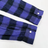 (DESIGNERS) NEEDLES SHADOW PLAID PATCH POCKET LONG LENGTH FLANNEL SHIRT WITH GUSSET