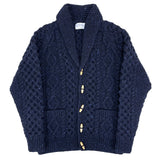 (VINTAGE) MADE IN SCOTLAND INVERALLAN SHAWL COLLAR FISHERMAN KNIT CARDIGAN