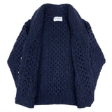 (VINTAGE) MADE IN SCOTLAND INVERALLAN SHAWL COLLAR FISHERMAN KNIT CARDIGAN