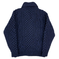 (VINTAGE) MADE IN SCOTLAND INVERALLAN SHAWL COLLAR FISHERMAN KNIT CARDIGAN