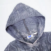 (DESIGNERS) 1990'S GOOD ENOUGH UNEVEN DYED COTTON KNIT HOODED FISHRMAN SWEATER HOODIE